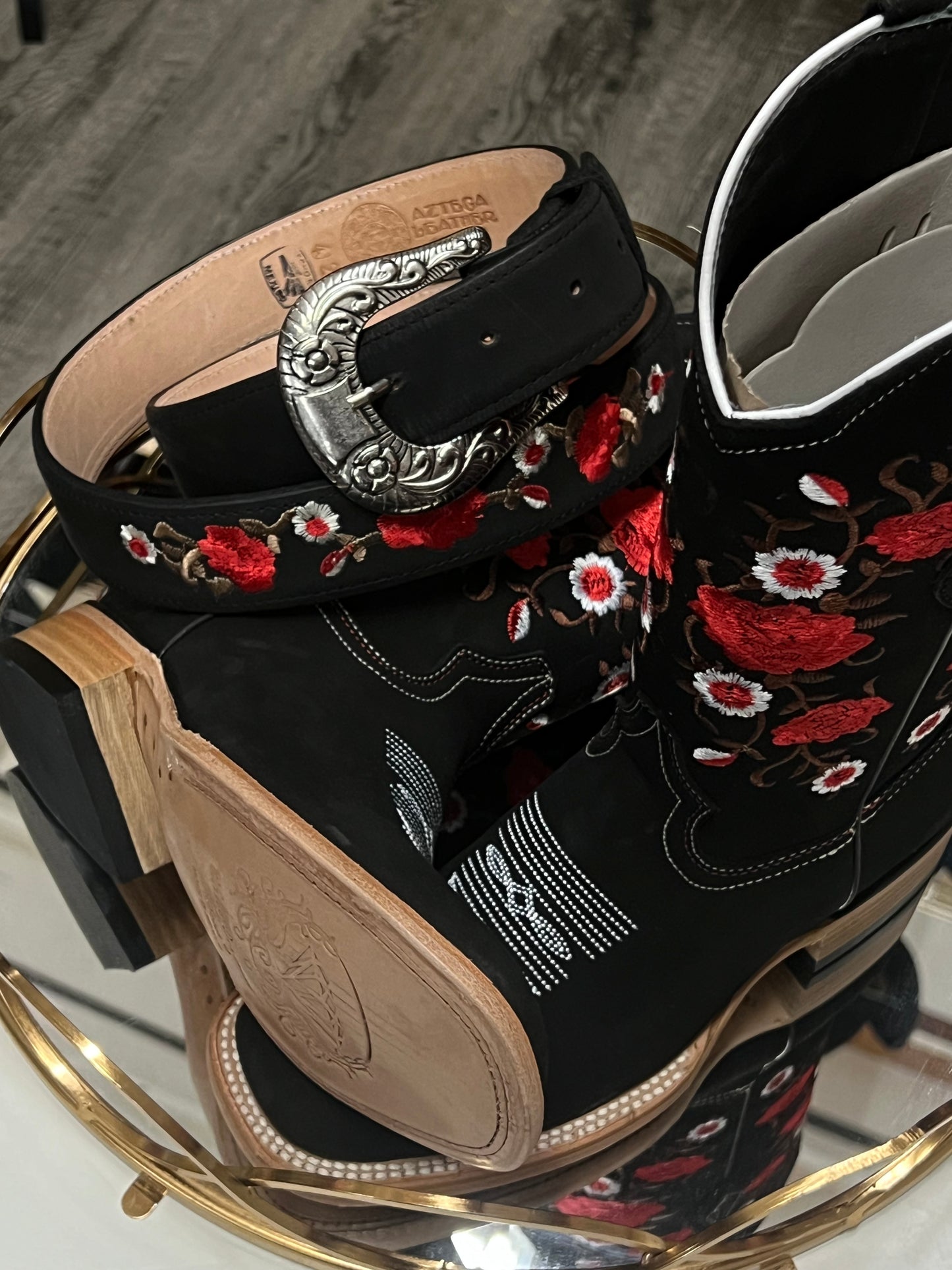 Flor51 Black Boots & Belt