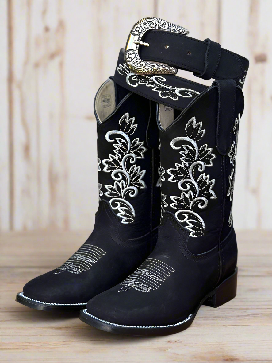SB-420 WOMENS BLACK - BOOT AND BELT SET