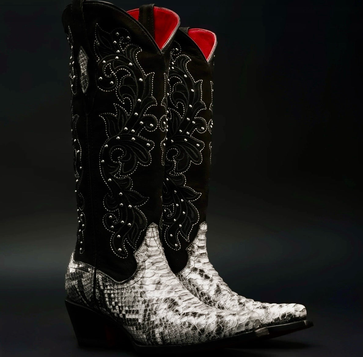 WOMEN'S BLACK WIDOW PYTHON TRIBUTE SNIP TOE