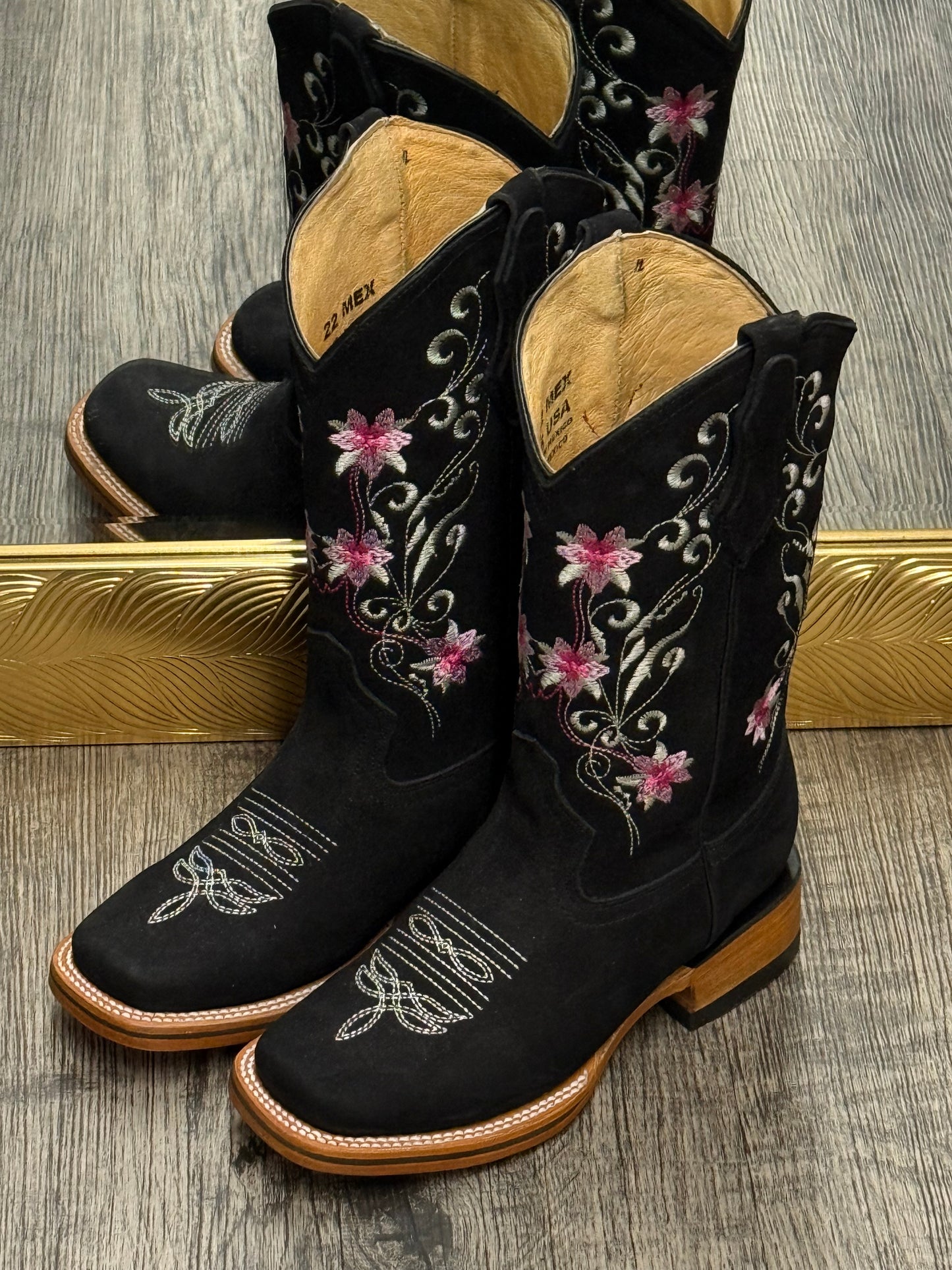 Tania | Women’s Square Toe Boots ( Black)