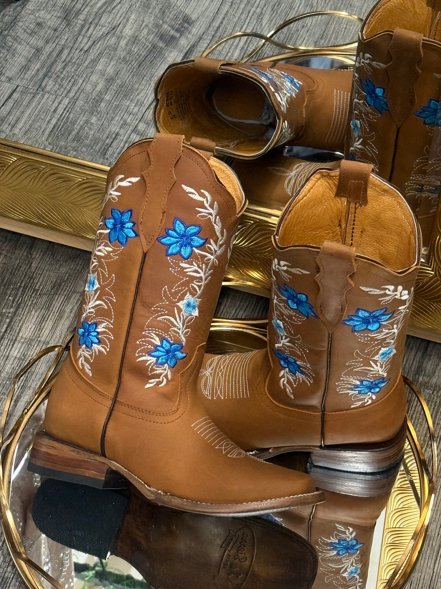 Celeste| Tan Women’s Western Square Toe boots