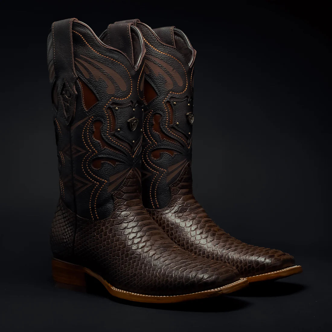 MEN'S MAMBA PYTHON TRIBUTE SQUARE TOE BOOT BROWN