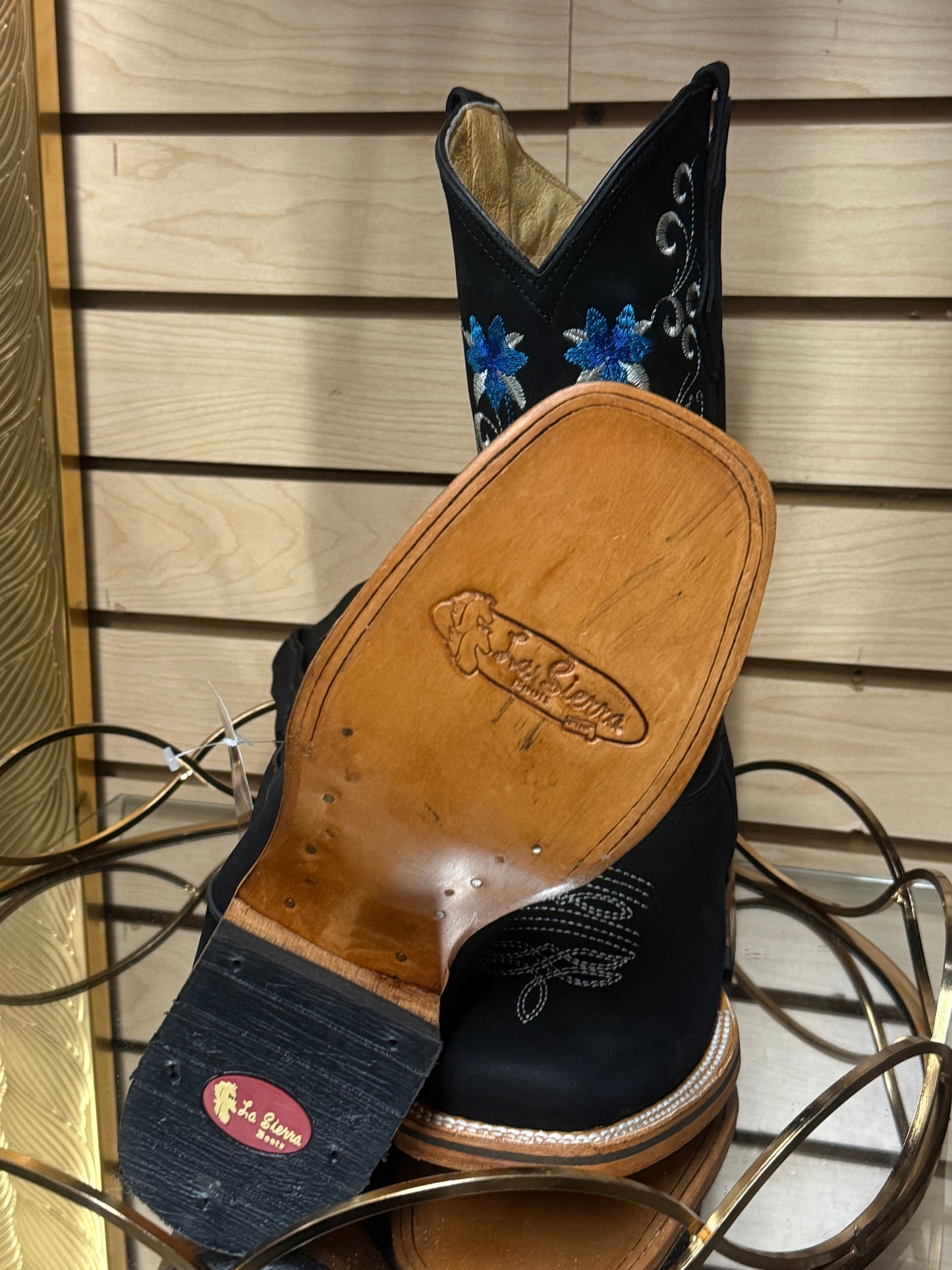 Celeste| Black Womens Westen Boots Square Toe