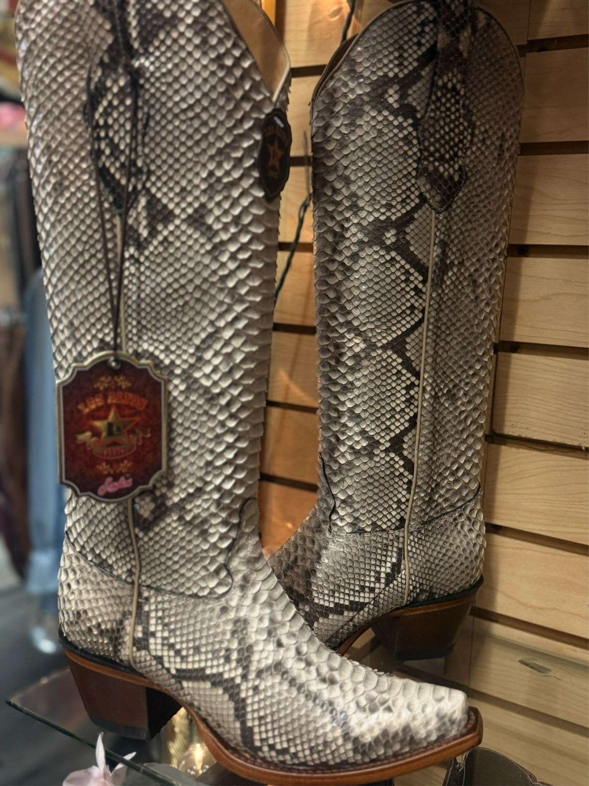 LOS ALTOS WOMEN'S SLAY EXOTIC PYTHON TALL WESTERN BOOTS - SNIP TOE