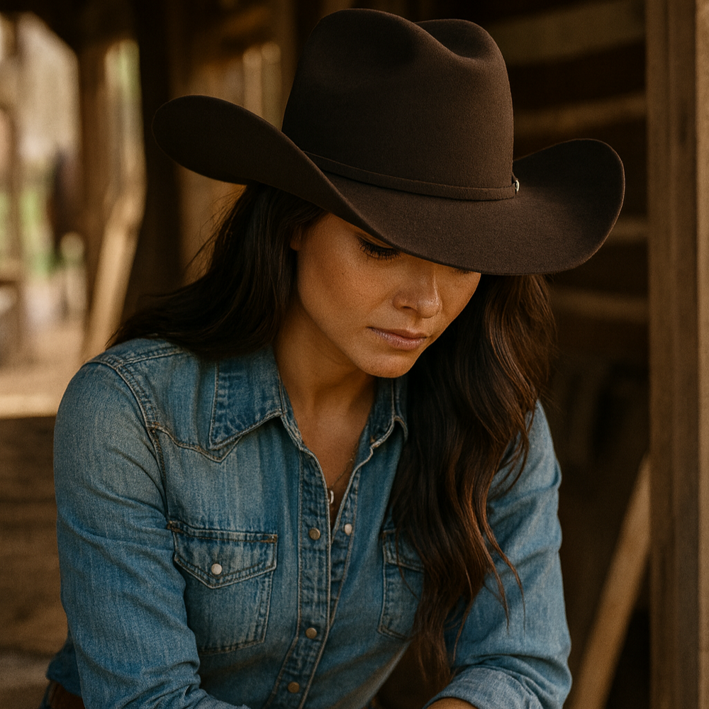 50X CHOCOLATE FELT TEXAS TEXANA COWBOY HAT RODEO CARTIE