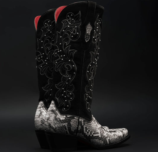 WOMEN'S BLACK WIDOW PYTHON TRIBUTE SNIP TOE