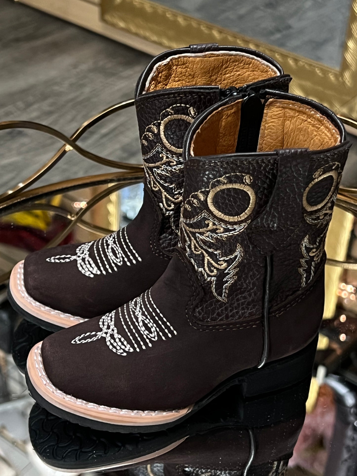 Kids Square Toe Western Boots