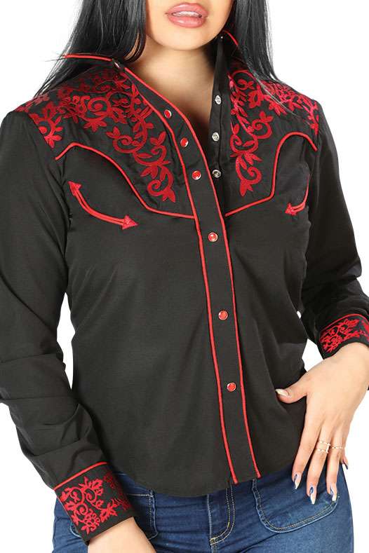 El señor de Los cielos Women’s Western Shirt Red #126668