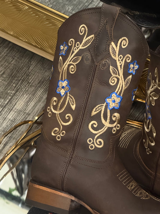 Reina | Womens Brown Square Toe Boots