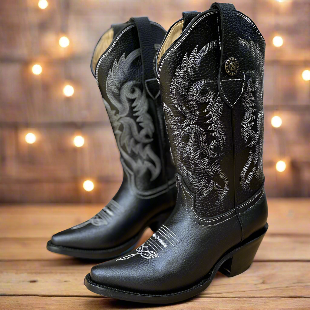 SB-SANTA FE BLACK - WESTERN BOOTS FOR WOMEN