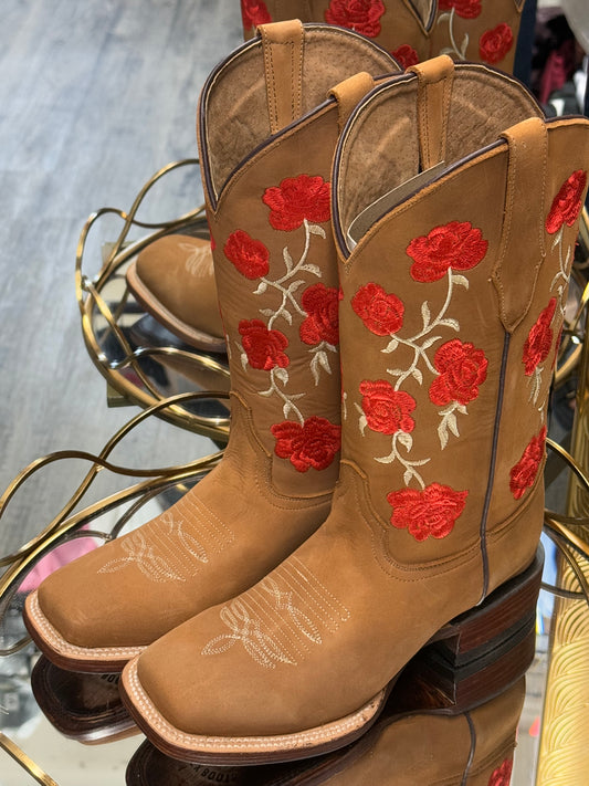 Adelita| Women’s Square Toe Boots Tan