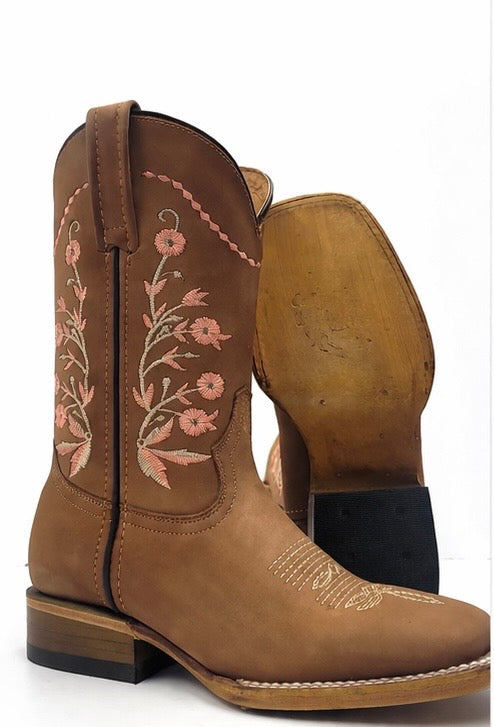 Hilda | Women’s Square Toe Boots Tan