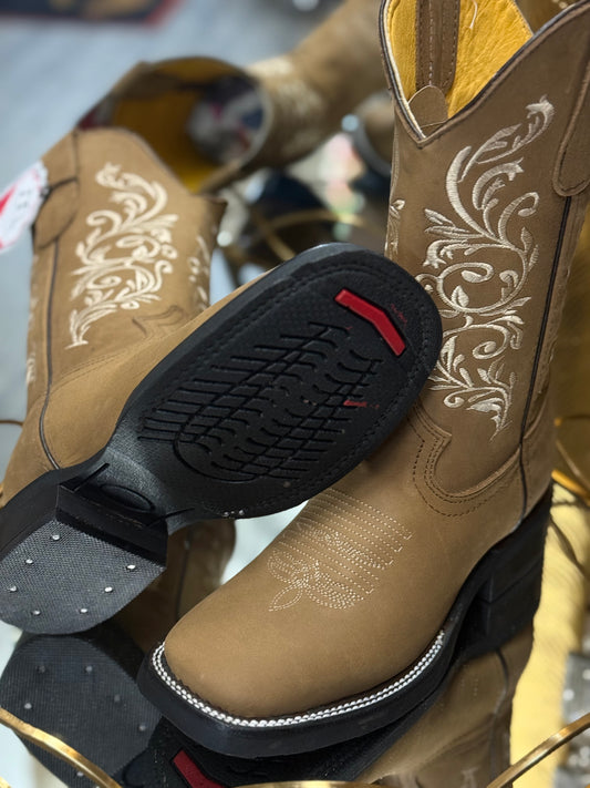 PAOLA - TAN - WESTERN BOOTS WITH RUBBER SOLE FOR WOMEN