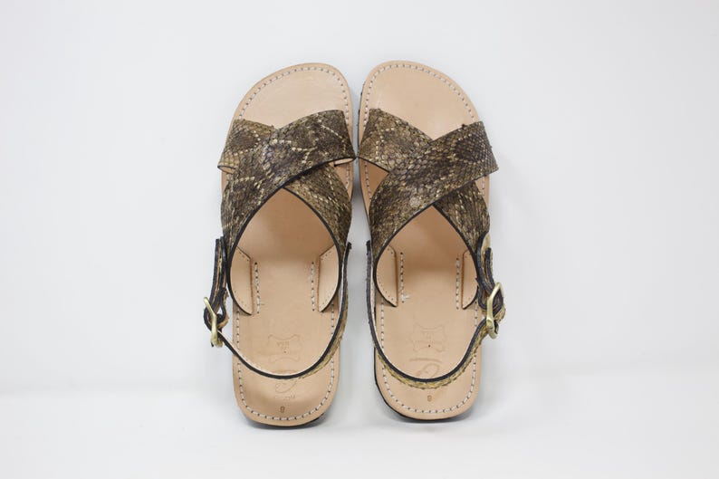 Diamondback Rattlesnake Leather Sandals, Huarache, Exotic Snake Sandal, Western Sandal