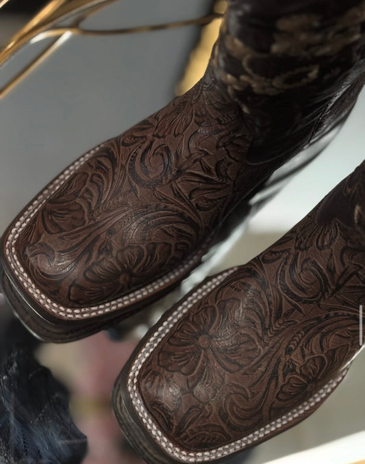 Daysi | Women’s Square Toe Hand-tooled Boots