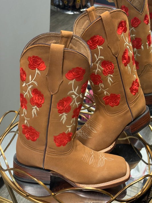 Adelita| Women’s Square Toe Boots Tan