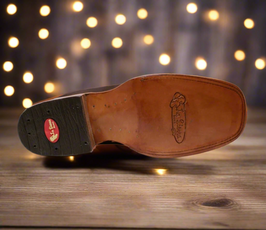 Men's Genuine Leather Square Toe Short Ankle Rodeo Cowboy Boot