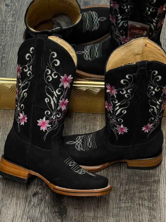 Tania | Women’s Square Toe Boots ( Black)