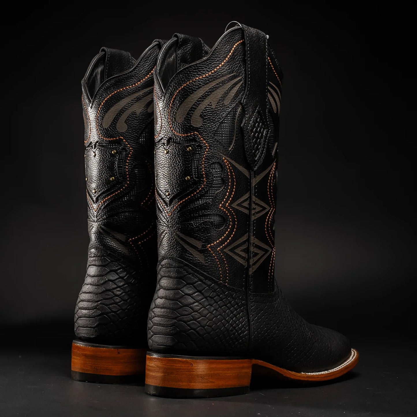 MEN'S MAMBA PYTHON TRIBUTE SQUARE TOE BOOT BLACK