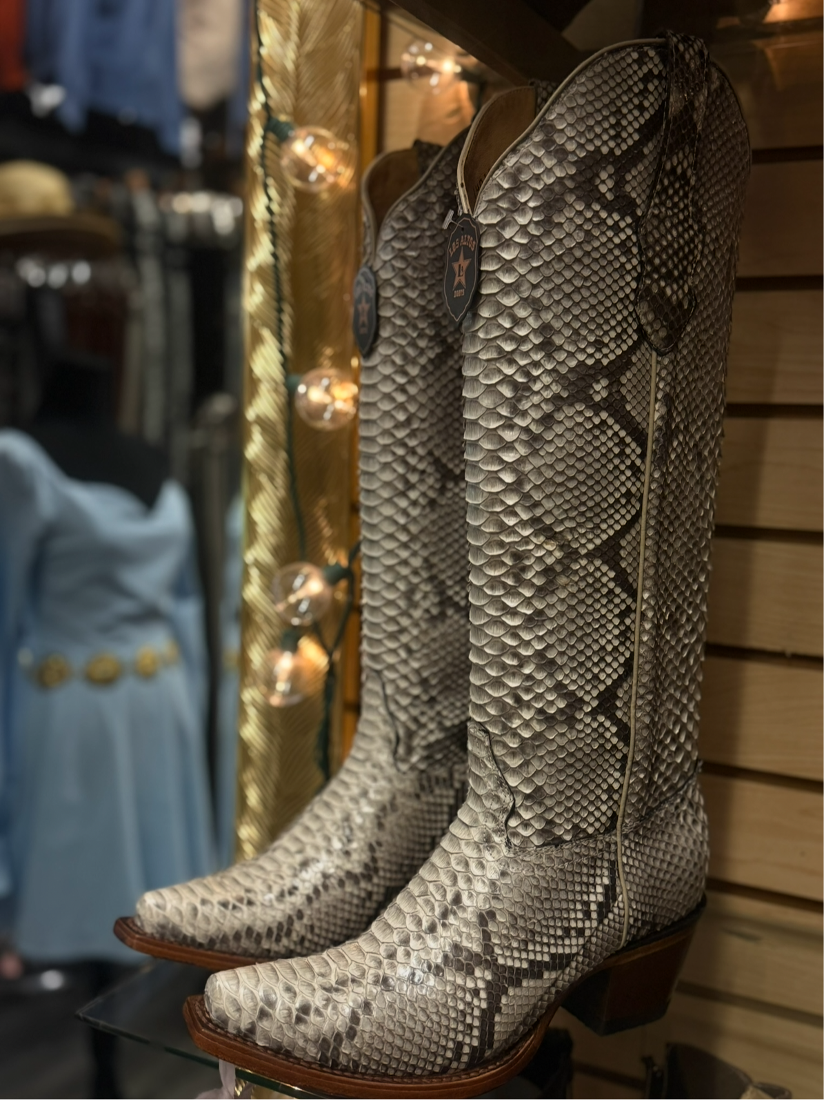 LOS ALTOS WOMEN'S SLAY EXOTIC PYTHON TALL WESTERN BOOTS - SNIP TOE