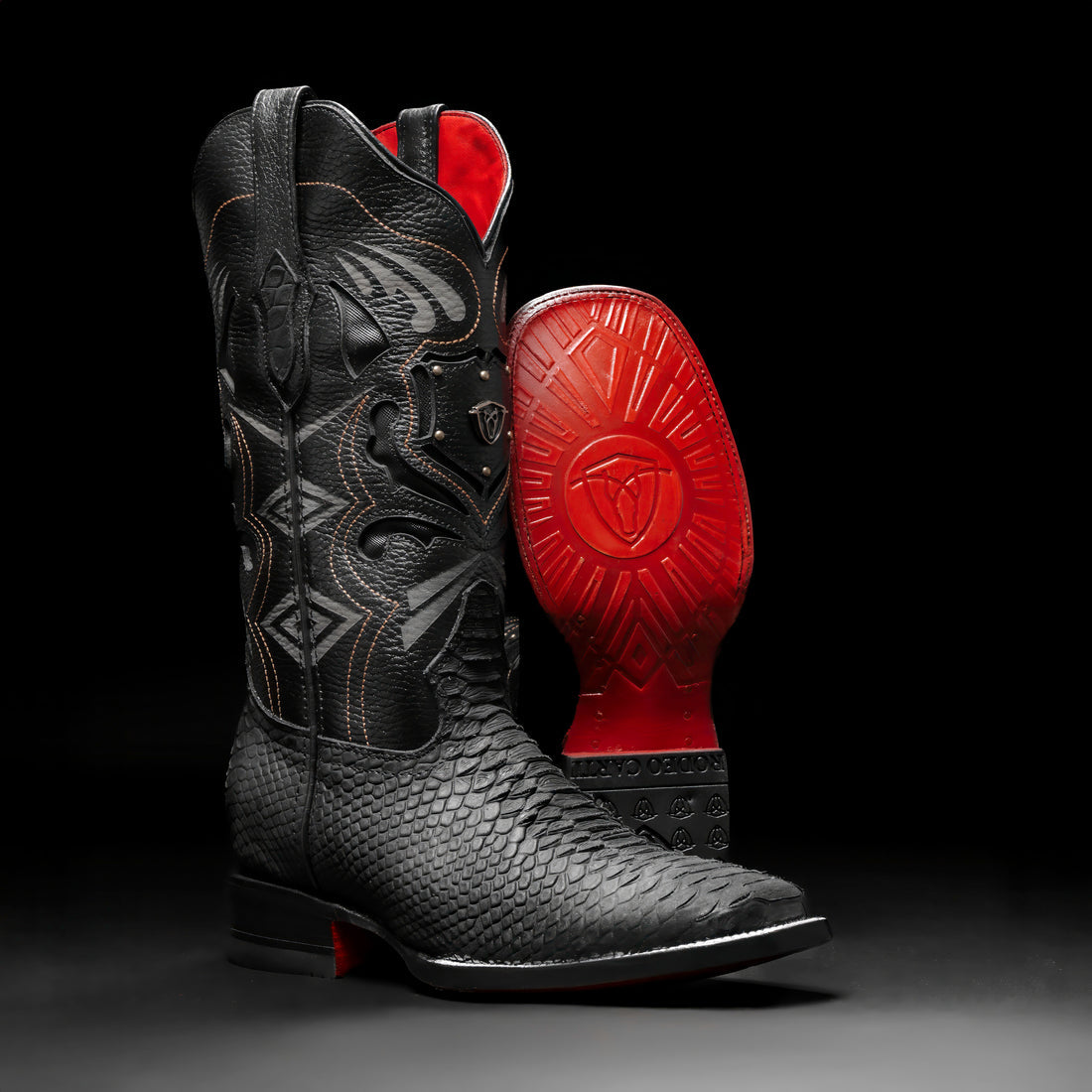 WOMEN'S BLACK MAMBA PYTHON TRIBUTE SQUARE TOE