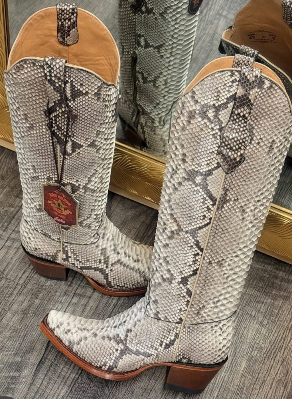 LOS ALTOS WOMEN'S SLAY EXOTIC PYTHON TALL WESTERN BOOTS - SNIP TOE