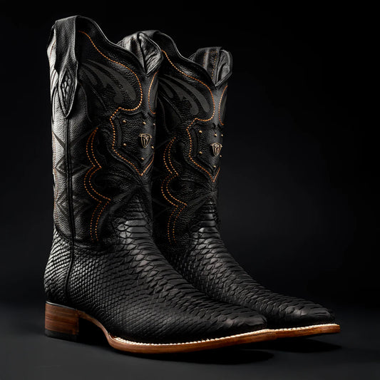 MEN'S MAMBA PYTHON TRIBUTE SQUARE TOE BOOT BLACK