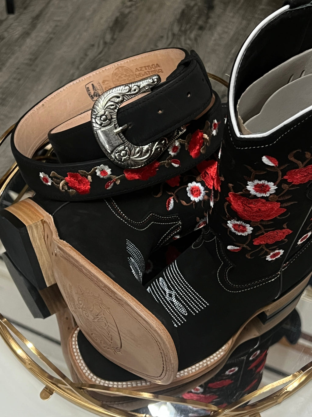 Flor51 Black Boots & Belt