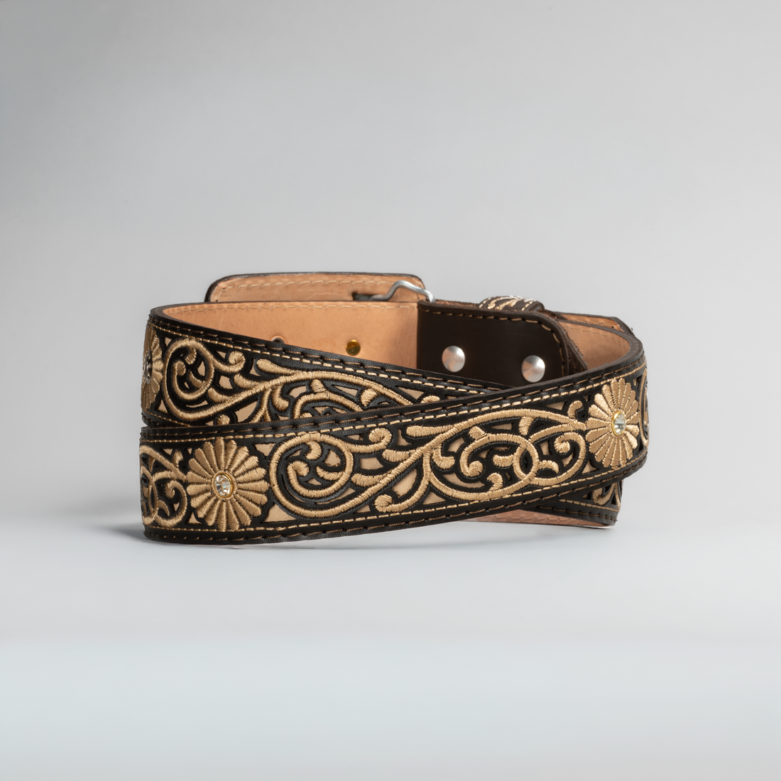 WOMEN'S LEATHER ARTISANAL EMBROIDERY COWBOY BELT