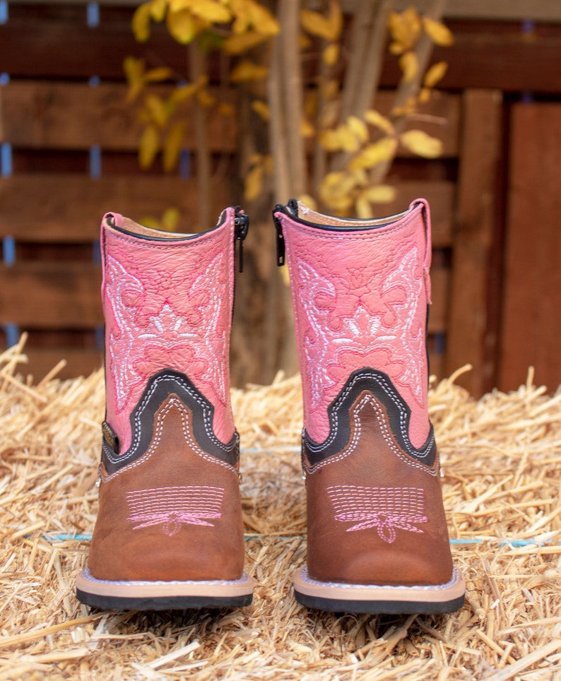 Cowgirl Baby toddler youth western pink square toe boots