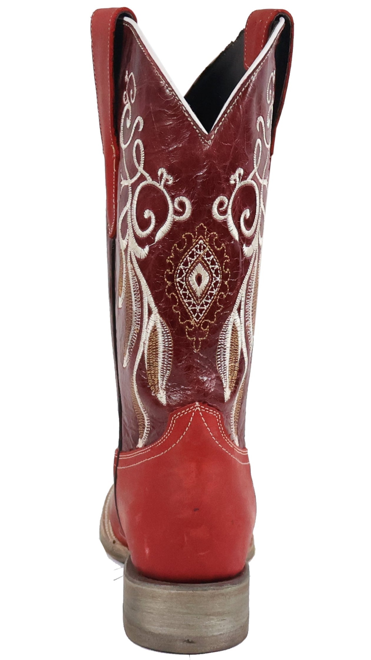 Mary | All Leather Wide Square Toe Boots (Red)