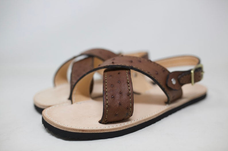 Ostrich Sandal, Exotic Sandal, Huarache Sandal