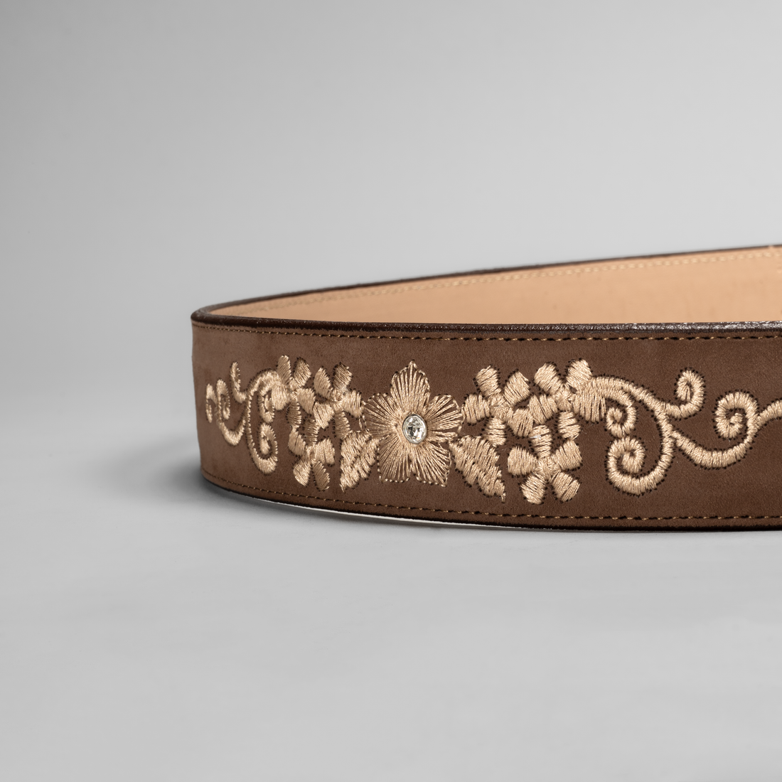 WOMEN'S FLORENCE LEATHER ARTISANAL EMBROIDERY COWBOY BELT