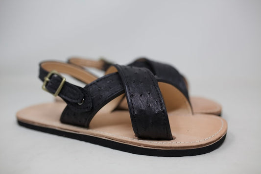 Exotic Leather Sandal, Huarache Sandal, Ostrich