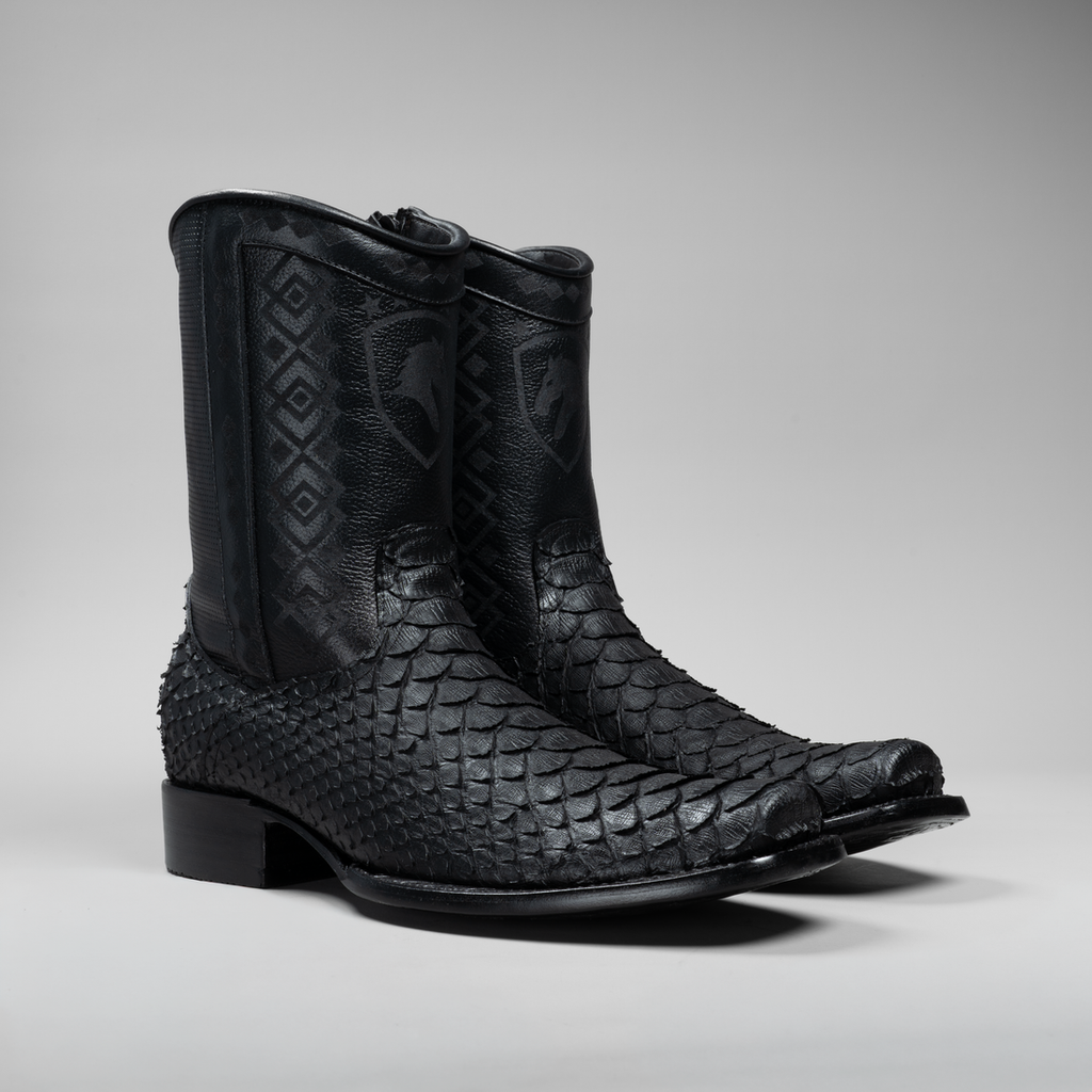 MEN'S PYTHON SNIP TOE ZIPPER COWBOY BOOTS