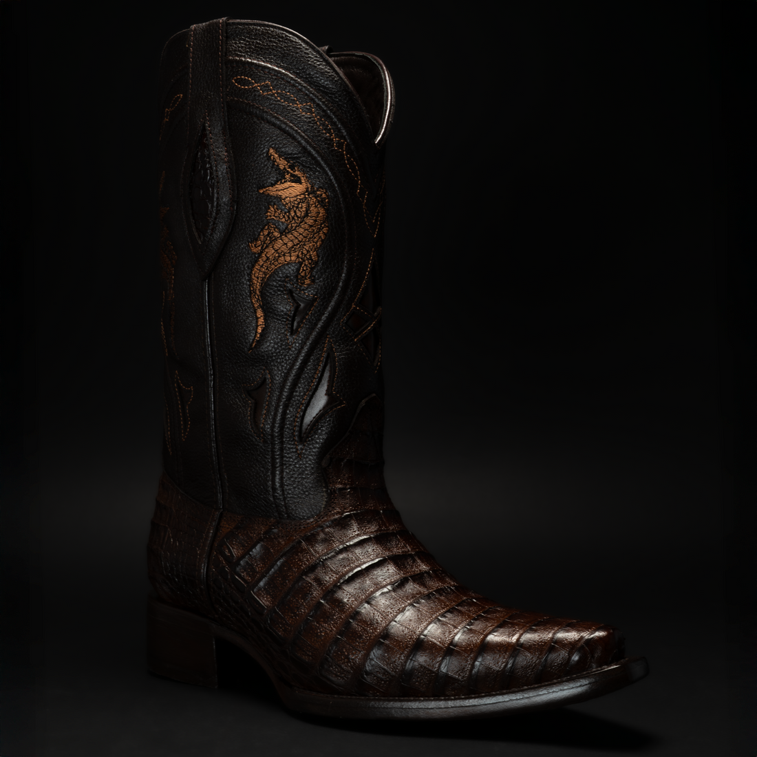 MEN'S 608 SNIP TOE EXOTIC CAIMAN BELLY WESTERN COWBOY BOOT