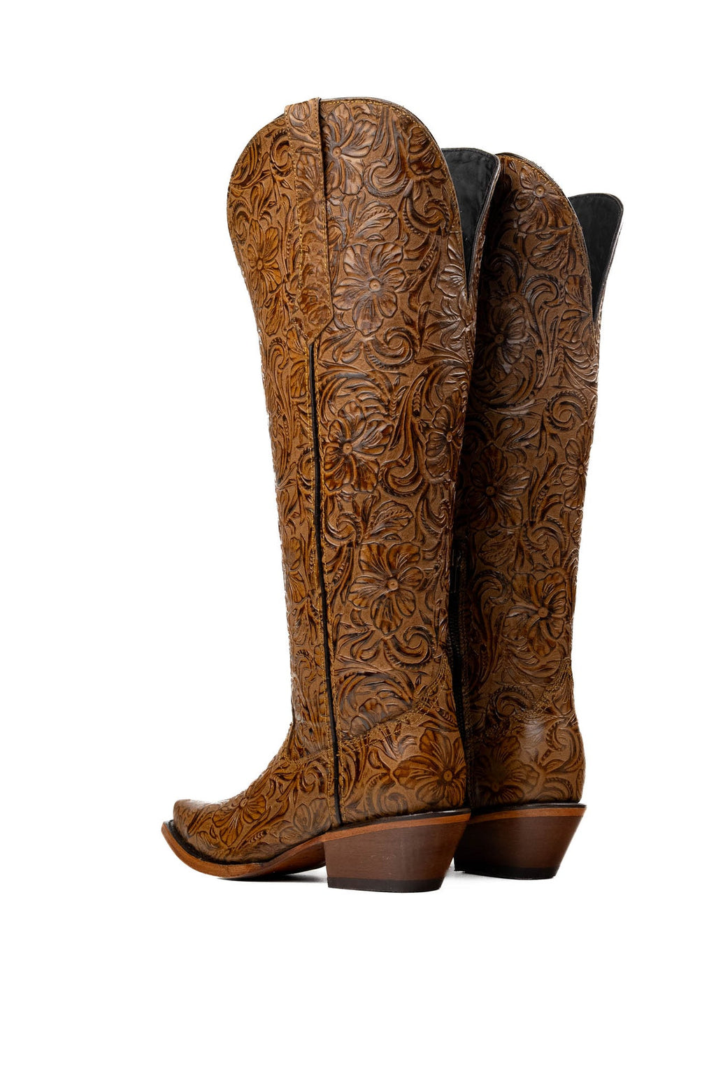 Nancy Tall Wide Calf Snip Toe Cowgirl Boot - Honey -