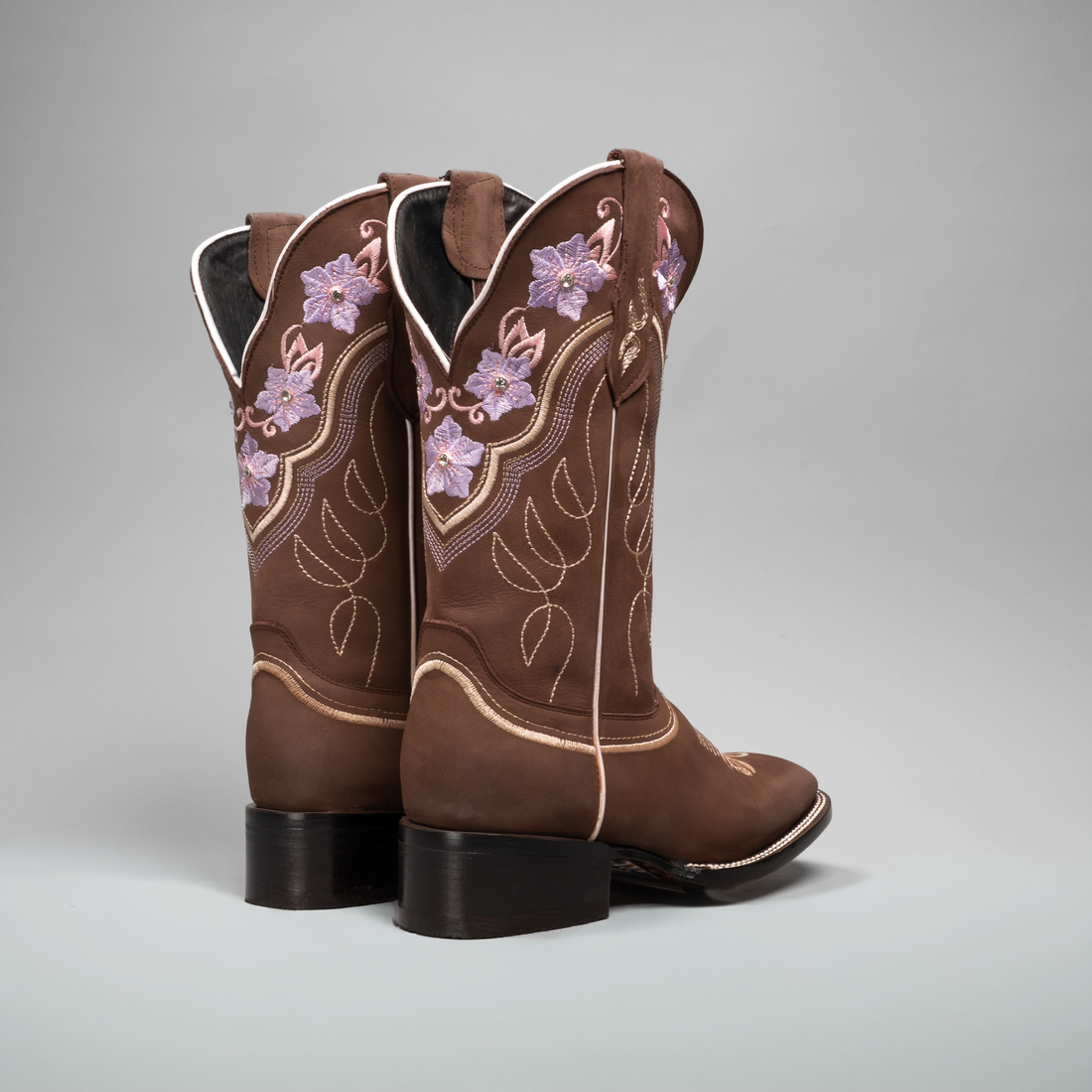 WOMEN'S JASMINE SQUARE TOE COWBOY BOOTS AND BELT COMBO