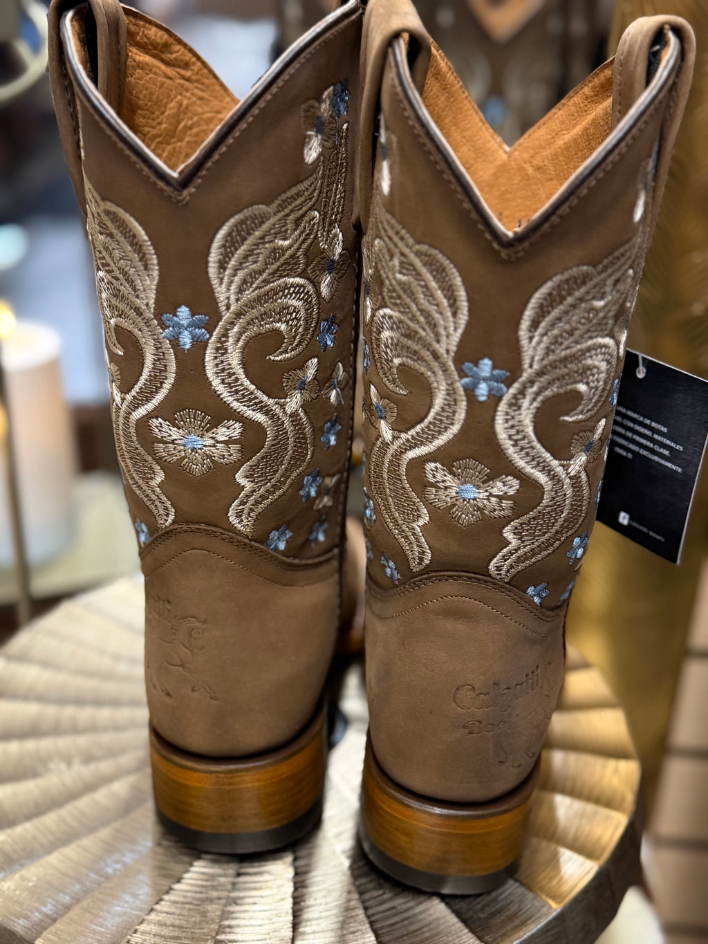 Sarahi| women’s Blue Square Toe Boots