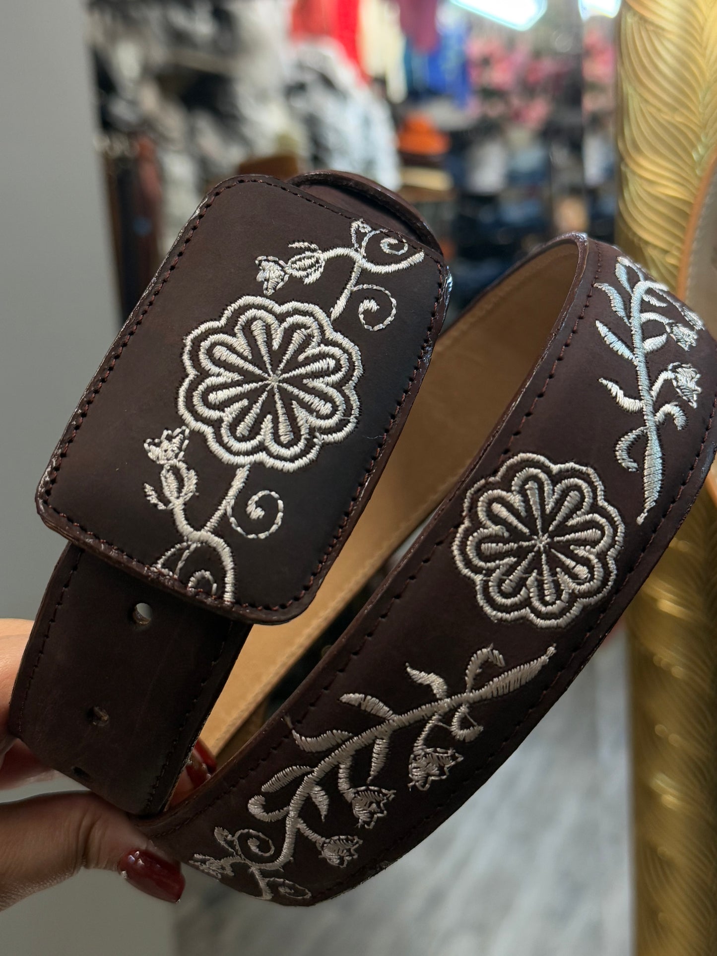 Women's Original Embroidered Leather Belt