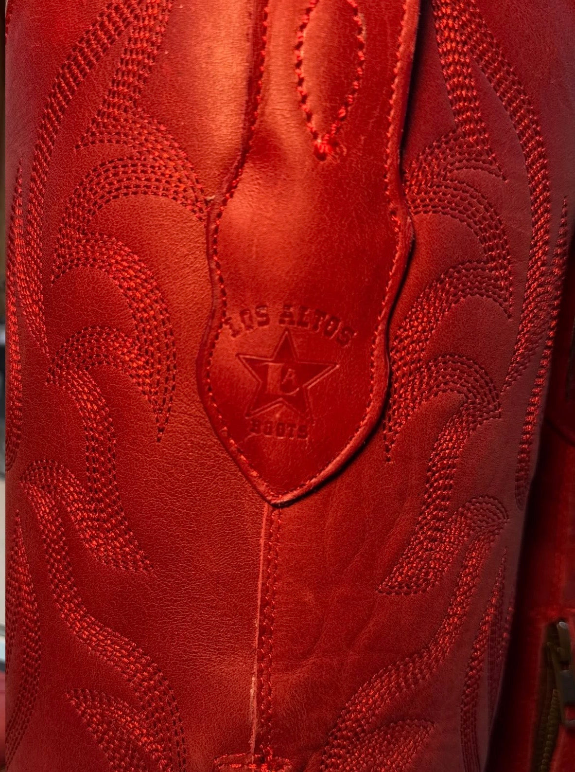 Los Altos Women's Red Leather Snip Toe Tall Fashion Boot