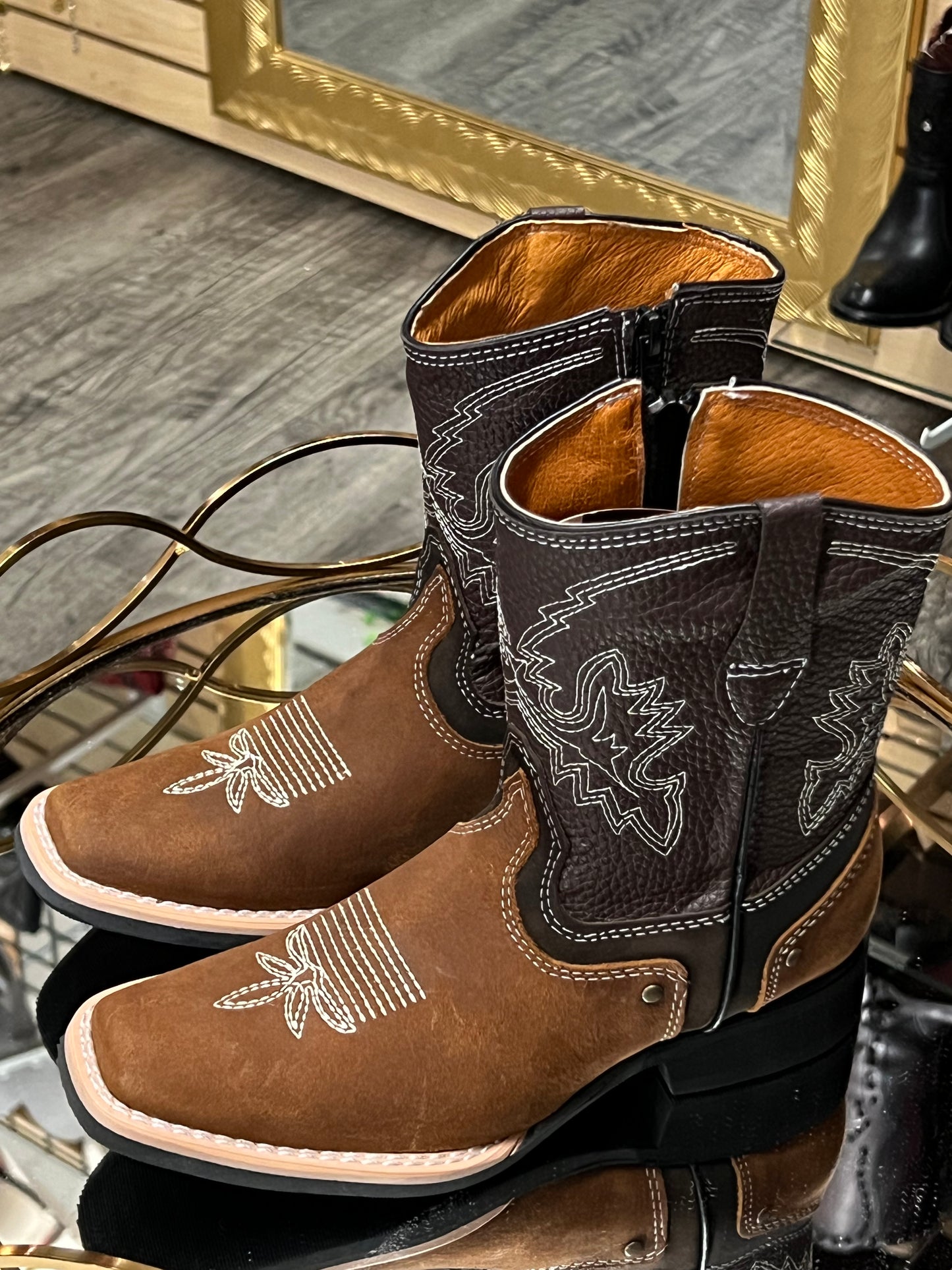 Kids Square Toe Western Boots