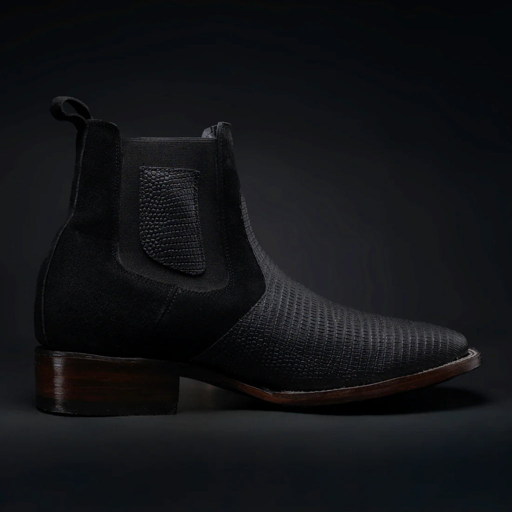 MEN'S LIZARD ANKLE SQUARE TOE BOOT
