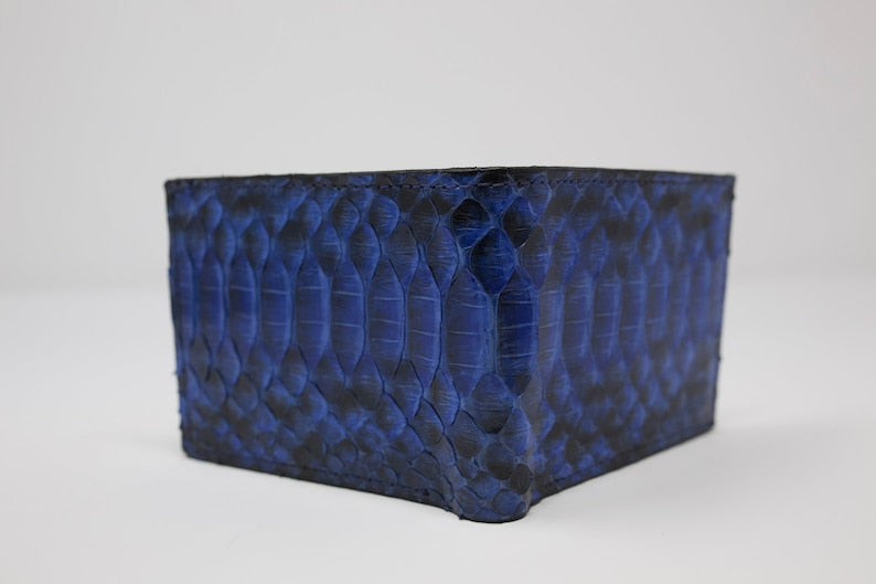 Blue Snake Wallet, Exotic Leather