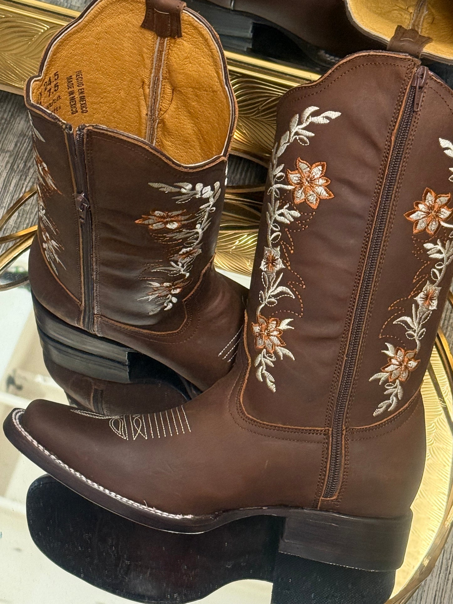 Margarita | Women’s Square Toe Boots Brown