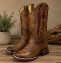Dakota | Women’s Square Toe Studded Leather Cowboy Boots