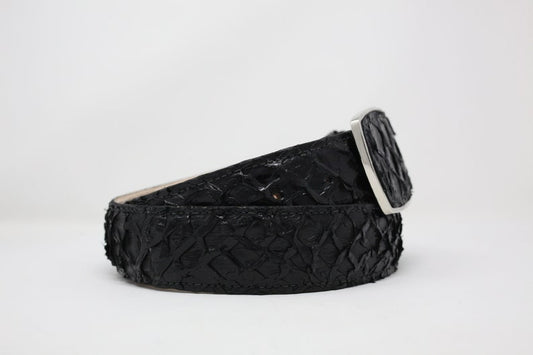 Pirarucu Fish Belt, Exotic Leather Belt with Removable Western Buckle