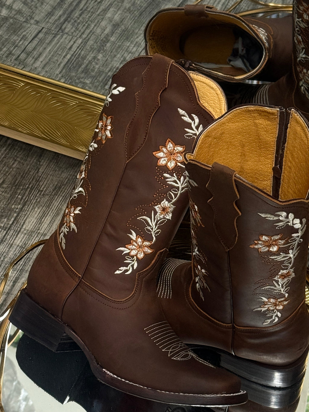 Margarita | Women’s Square Toe Boots Brown