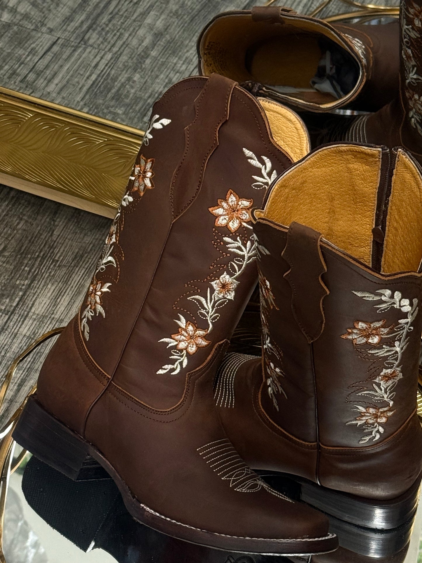 Margarita | Women’s Square Toe Boots Brown