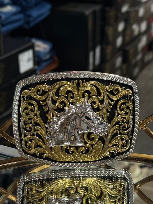 Horse Western Cowboy Style Belt Buckle Rodeo Hebilla Vaquera Con Caballo